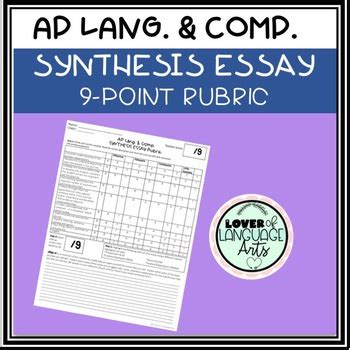 ap lang comp synthesis essay rubric  lover  language arts