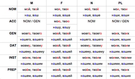 dzheyms likhi compact russian possessive pronouns declination