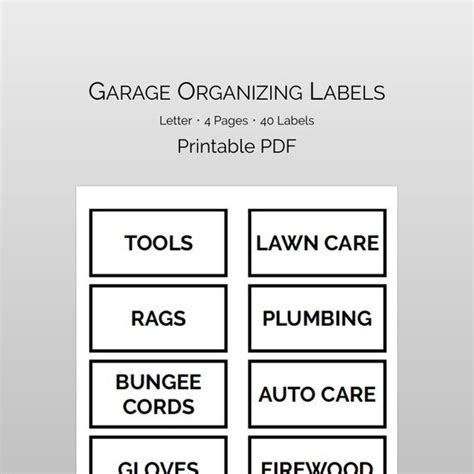 printable garage organization labels  blank labels  writing