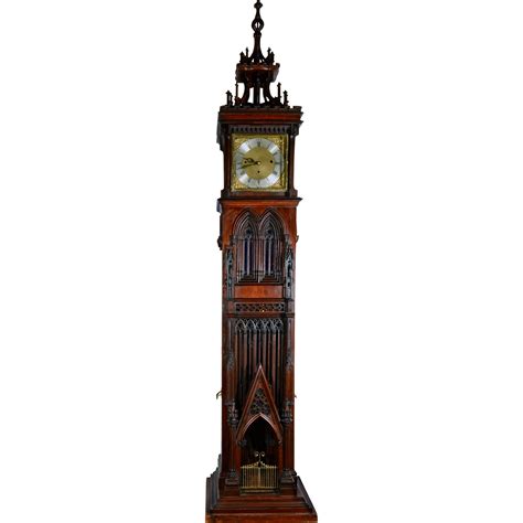 english rare gothic cathedral form hall clock gothic cathedral