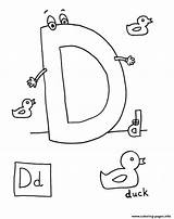 Coloring Letter Duck Printable Alphabet Pages Dinosaur Comments sketch template