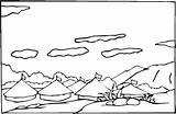 Coloring Pages Nomads Village Scene Story House Template Tents Choose Board sketch template