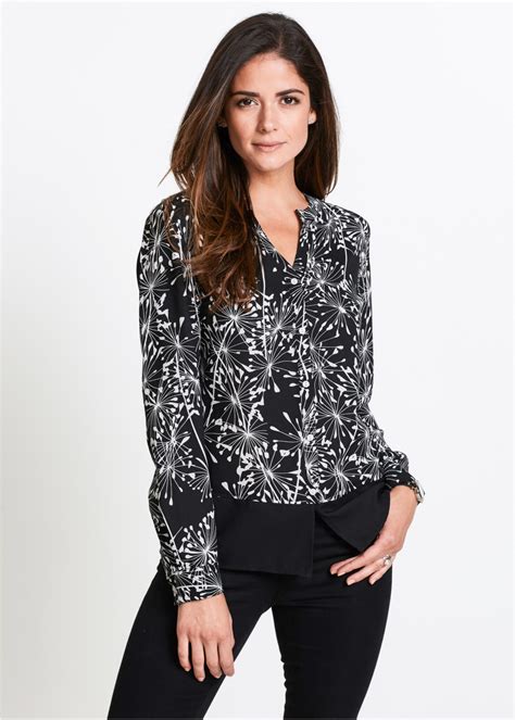 blouse zwartwit gedessineerd bpc selection bestel  bonprixnl