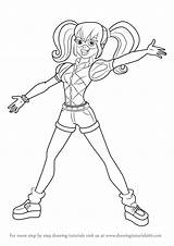 Harley Girls Dc Super Quinn Hero Step Drawingtutorials101 Draw Para Coloring Superhero Pages Drawing Girl Pintar Dibujos Colouring Tutorials Choose sketch template