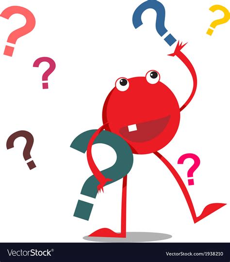 Red Monster With Question Marks Royalty Free Vector Image