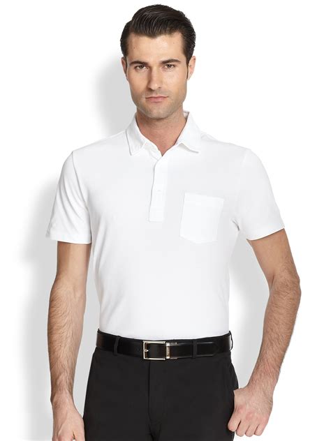ralph lauren black label cotton polo shirt  white  men lyst