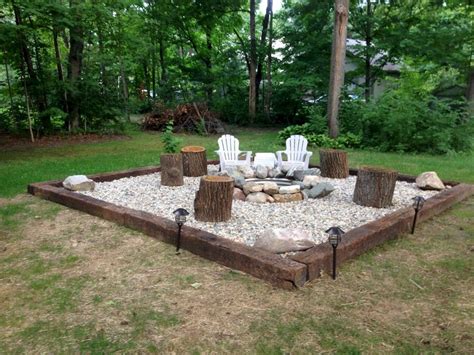 simple  cheap fire pit  backyard landscaping ideas