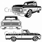 C10 Chevy Truck Chevrolet Vector 1970 Clipart 1971 Drawing Drawings Gmc Sketch  Coloring Trucks Pages Etsy Svg Pickup Classic sketch template