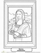 Mona Lisa Atividades Monalisa Handouts Leonardo Renascimento Vinci Artistas Colorir Visiter Recognize sketch template
