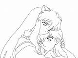 Inuyasha Kagome Coloring Pages Uncolored Drawing Color Deviantart Printable Getcolorings Drawings Getdrawings sketch template