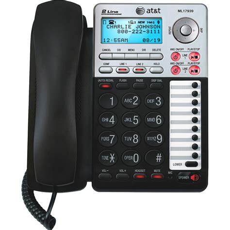 Atandt Ml17939 2 Line Corded Office Phone System With Answering Machine