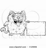 Ugly Cat Outlined Sign Coloring Clipart Cartoon Thoman Cory Vector Running sketch template