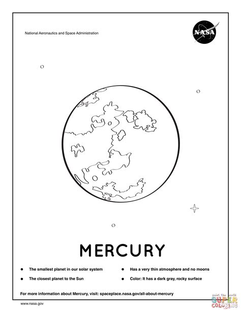solar system planet mercury coloring page  printable coloring pages