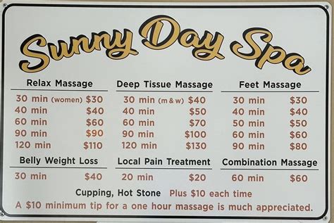 sunny day spa massage updated      reviews yelp