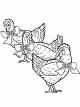 French Three Coloring Hen Hens Coloringsky sketch template