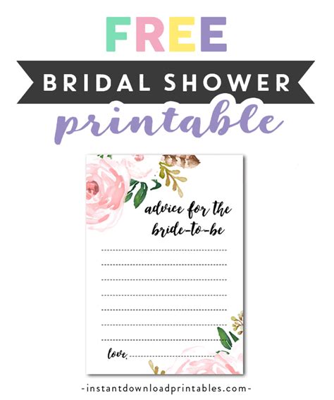 advice   bride printable  printable templates