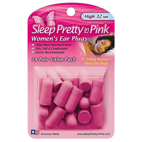 hearos sleep pretty  pink womens ear plugs  pair musicians friend