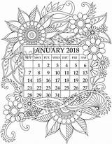 January Coloring Calendar Pages Adult Adults Colorear Para Etsy Calender Colouring Year Planner Happy Tablero Seleccionar Sheets Beautiful Choose Board sketch template