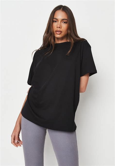 black basic oversized cotton t shirt missguided