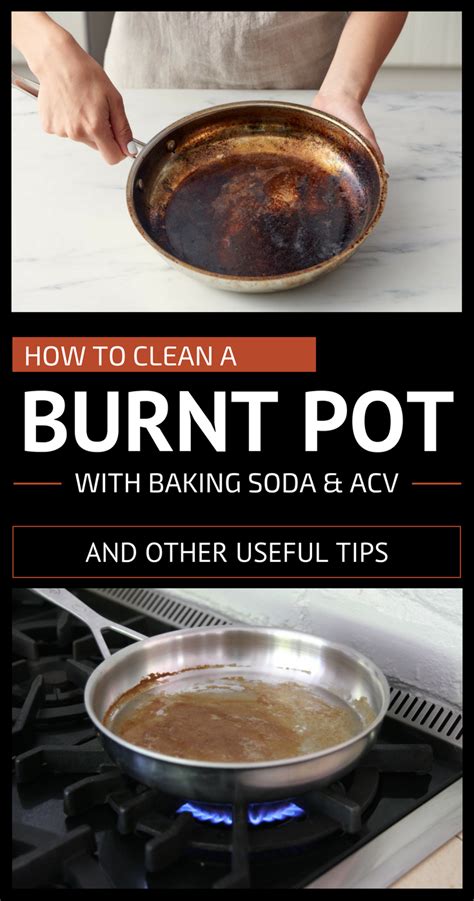 clean  burnt pot  baking soda  apple cider vinegar