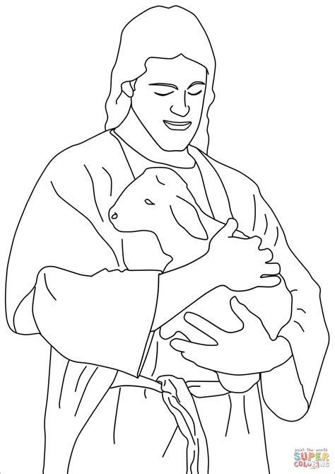 jesus christ holding  lamb coloring page  printable coloring pages