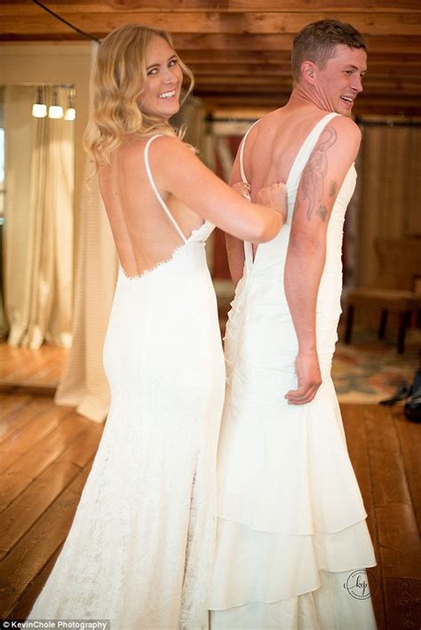 bride sends her brother to take her place in her wedding first look