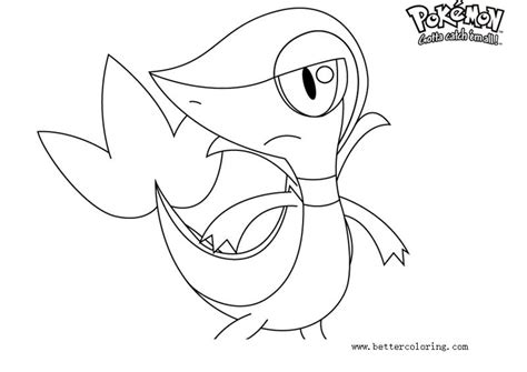 pokemon coloring pages snivy  printable coloring pages