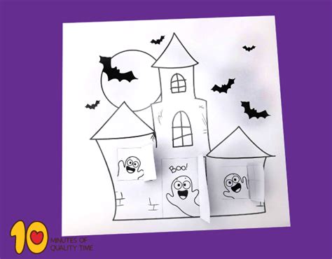 haunted house paper craft activity instant