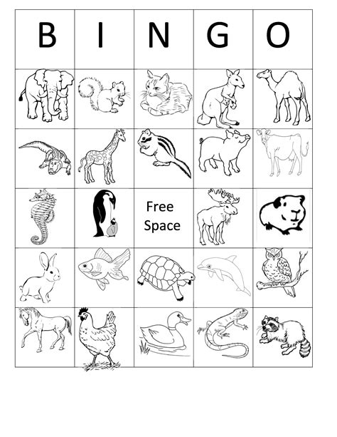 animal bingo cards printables  printable templates