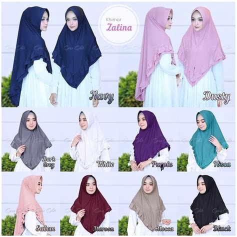 hijab syari khimar zalina model terbaru  cantik
