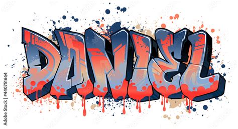 Graffiti Styled Name Design Daniel Cool Legible Graffiti Art Stock