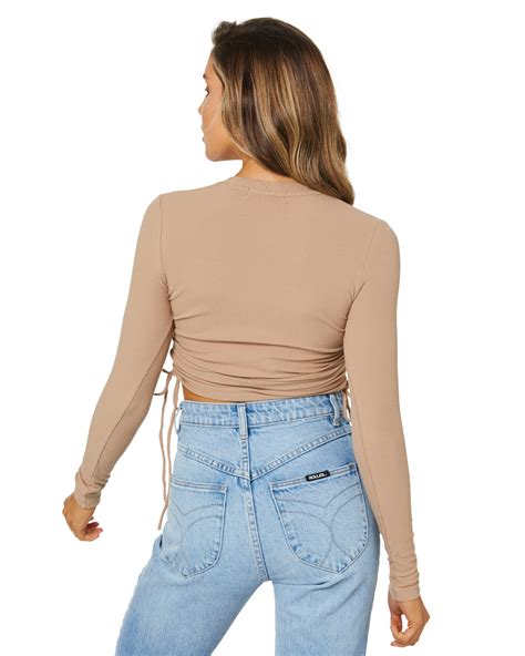 Nude Lucy June Ls Drawstring Tee Mocha Surfstitch