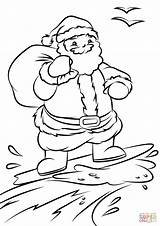 Santa Coloring Surfing Pages Printable Colouring Color Cartoon Beach Christmas Aussie Sheets Surfboard Entitlementtrap Drawing Google Au Designlooter Drawings Version sketch template