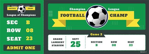 sample football ticket template  adobe illustrator photoshop
