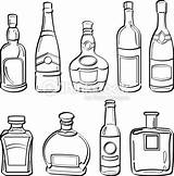 Alcohol Bottles Collection Coloring Bottle Pages Vector Drawing Adult Sketch Choose Board sketch template