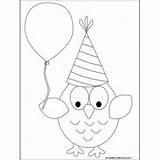 Owl Pages Coloring Birthday Clip Party Template Sheets sketch template
