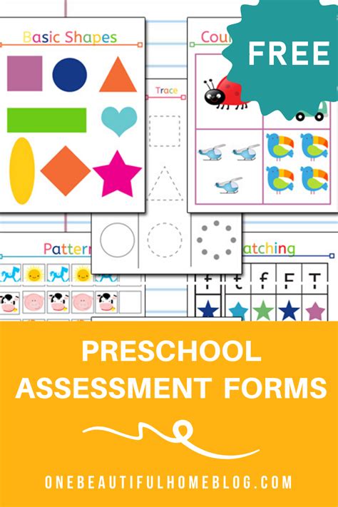 preschool assessment printables  printable templates