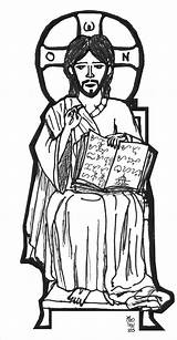 Pantokrator Christ sketch template