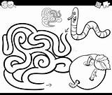 Worm Maze Labyrinthe Labyrinth Labirinto Apfel Wurm Laberinto Gusano Manzana Kleurplaat Pomme Appel Coloritura Mela Verme Children Labirynt Coloration Avec sketch template