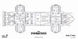 Blueprint Cosmos Spaceship Catacombs Eagles Space1999 Ufo Trek sketch template