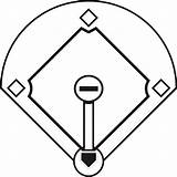 Diamond Baseball Template Clip Outline sketch template