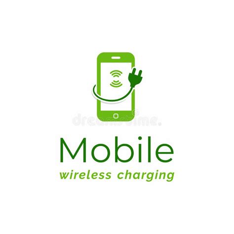 mobile wireless charging logo smartphone charging station icon stock