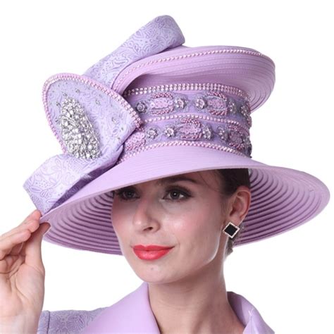 kueeni women hats ladies outfits wedding big hat romantic purple color handcraft embroidery