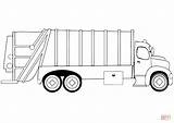 Truck Coloring Garbage Pages Printable Trash Lorry Bin Trucks Rubbish Van Dustbin Dustcart Dot sketch template