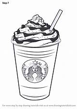 Starbucks Coloring Frappuccino Draw Drawing Pages Coffee Frap Frappucino Step Drawingtutorials101 Tumblr Drawings Drink Cute Printable Sheets Food Tutorials Sketch sketch template