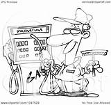 Station Attendant Gas Clip Cartoon Toonaday Outline Royalty Illustration Rf Ron Leishman 2021 Clipart sketch template