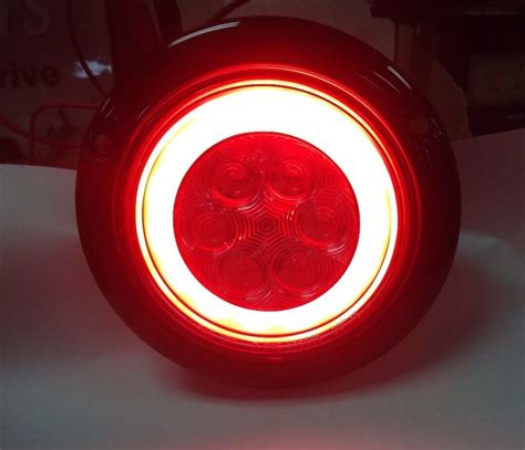 red led   truck trailer brake stop turn tail lights  red lens truck parts world