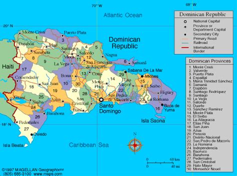 Dominican Republic Major Cities Map