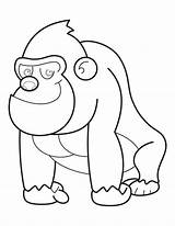 Gorilla Ape Silverback Magilla Bestcoloringpagesforkids Coloringhome Apes Coll sketch template