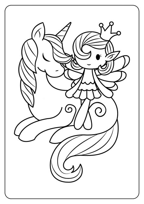 nice pict unicorns  fairies coloring pages  cute pink
